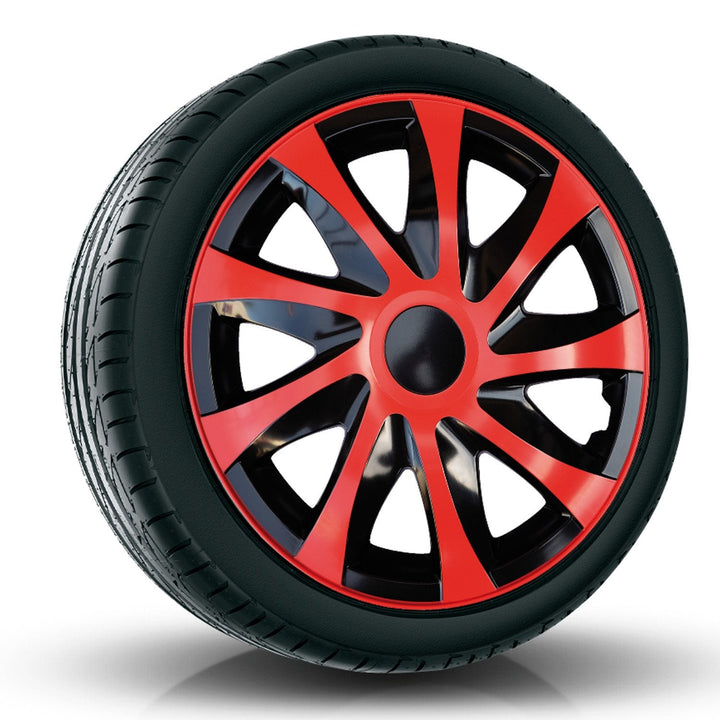 Set of hubcaps 13" DRACO red-black 4 pieces
