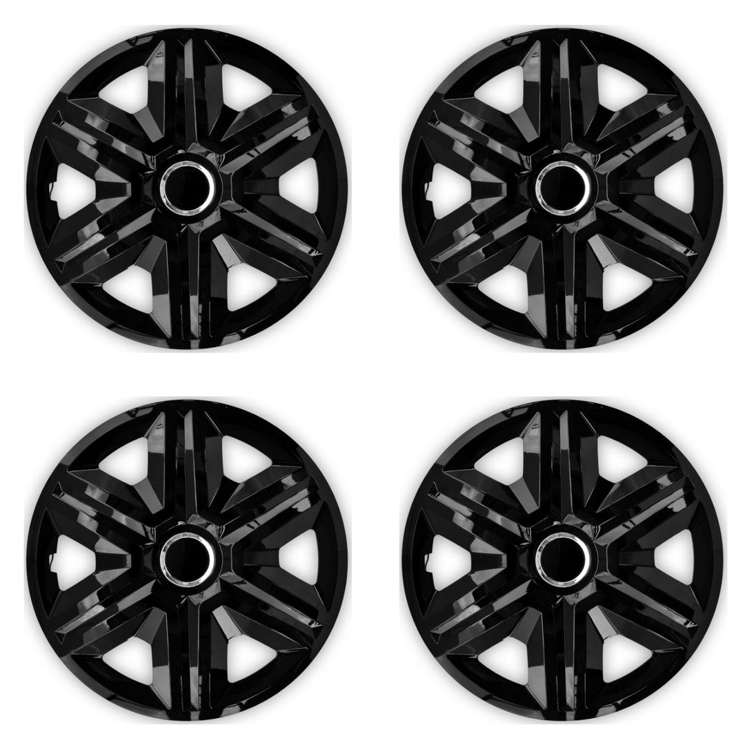 NRM 14" Wheel Trims Covers Hubcaps Universal 4 PCS Weather Resistant Solid Black