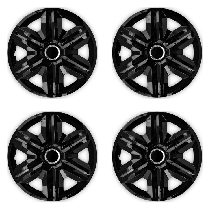 NRM 14" Wheel Trims Covers Hubcaps Universal 4 PCS Weather Resistant Solid Black