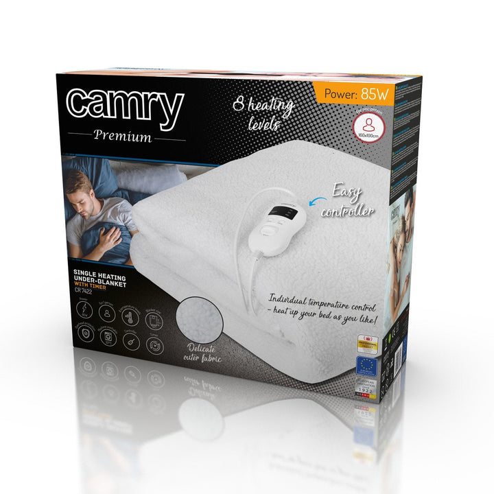 Camry CR 7422 Electric Blanket Warm Soft Fleece Timer LCD Remote Control Heat Washable 160 x 100 cm
