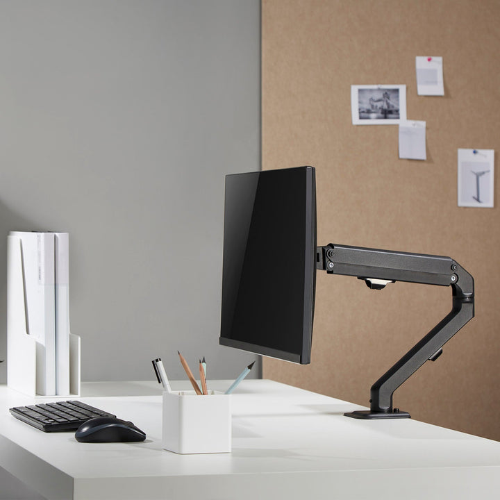 Maclean universal monitor desk mount, mechanical spring 17"-27" 7kg, VESA 75x75,100x100, MC-906