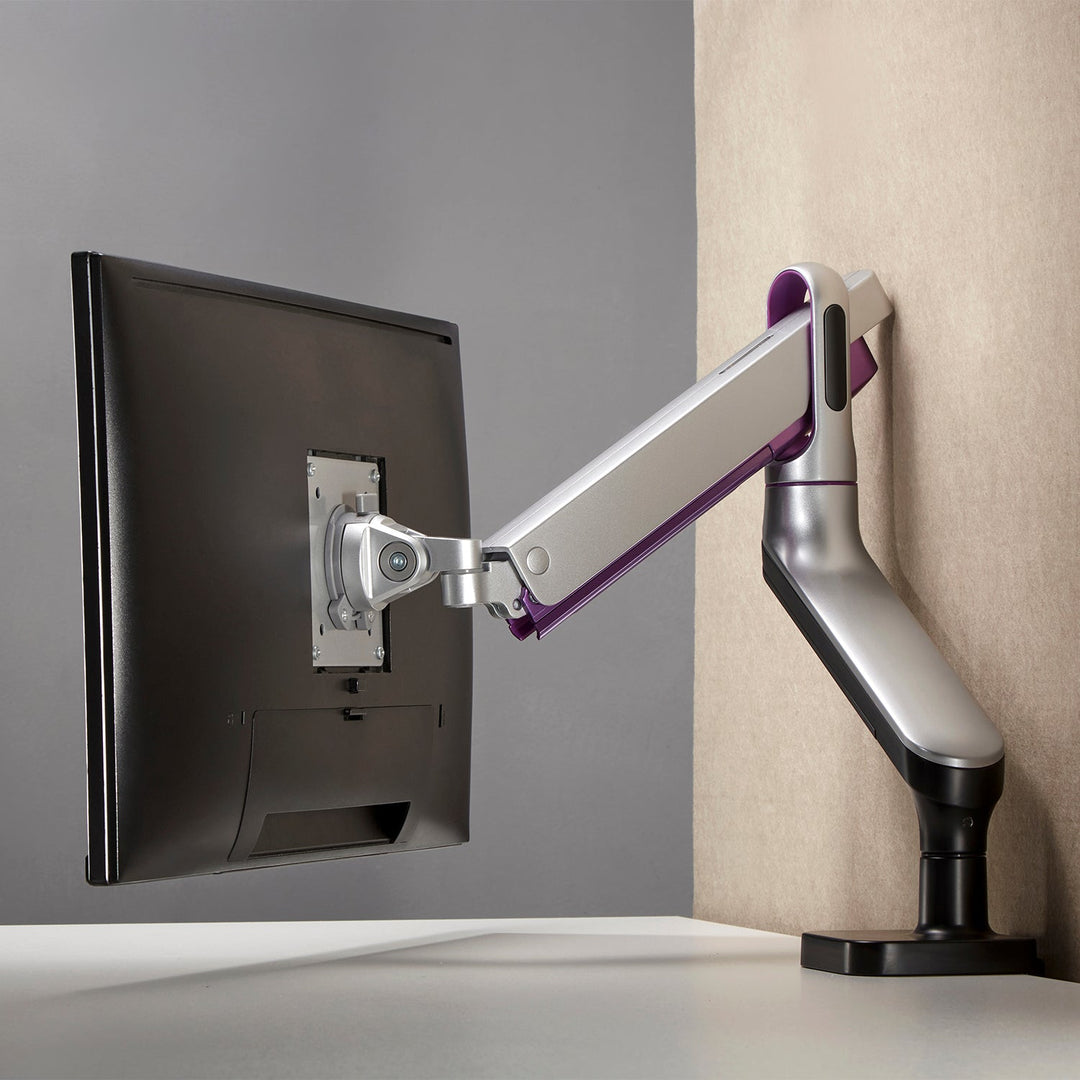 Ergo Office ER-436 1-Fold Premium Monitor Mount with Gas Spring 17"-32" Double Arm Desk Mount Monitor Arm Swivel Tilt Rotateable VESA 75x75 100x100 up to 9kg