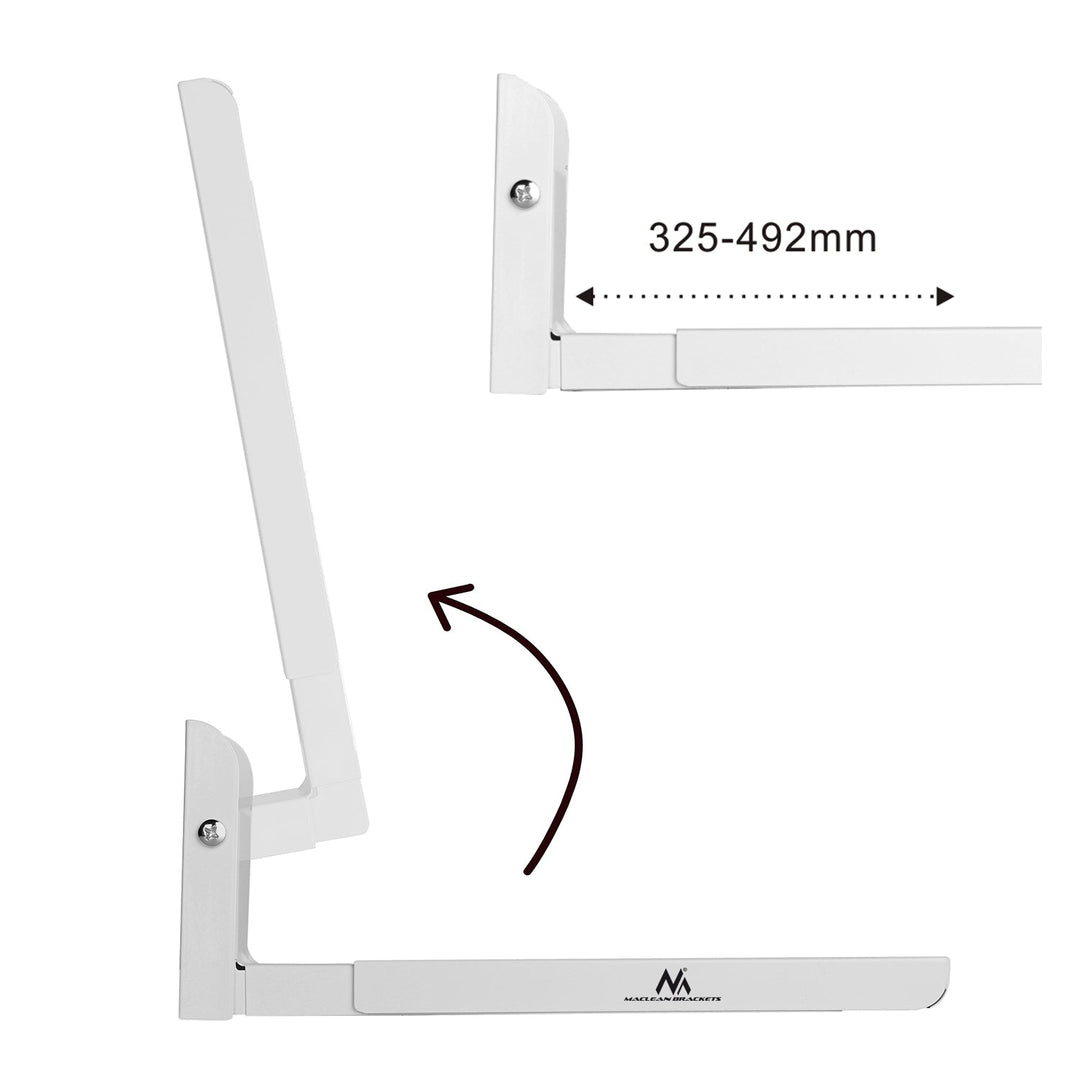 Maclean MC-915 W Universal Microwave Oven Bracket Holder Wall Mount Adjustable White Space Saving 30kg