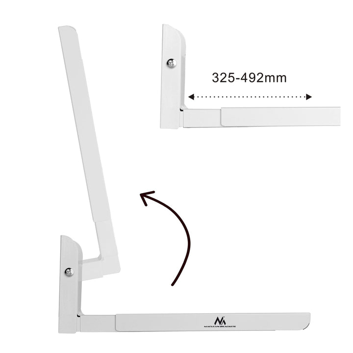 Maclean MC-915 W Universal Microwave Oven Bracket Holder Wall Mount Adjustable White Space Saving 30kg