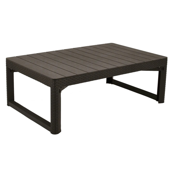 2in1 Garden Coffe Dining Table 2-Position Rattan Design Resistant
