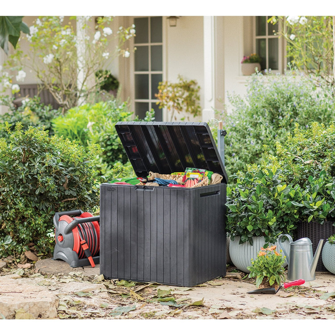 Keter City Brown 113L Garden Storage Deck Chest Patio Balcony Shed Garden UV Resistant