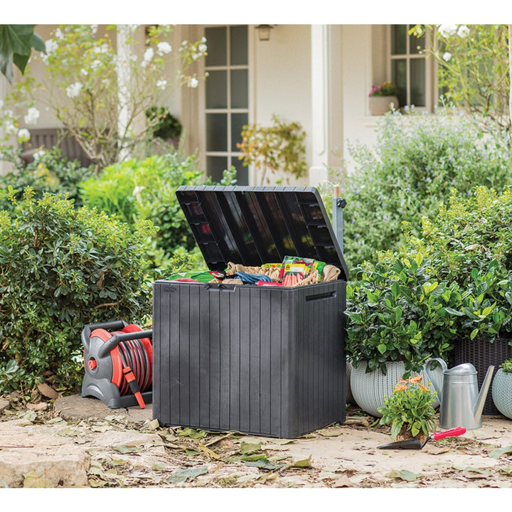 Keter City Brown 113L Garden Storage Deck Chest Patio Balcony Shed Garden UV Resistant