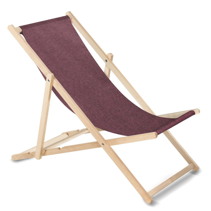 GreenBlue GB183M Classic beech deckchair Melange burgundy