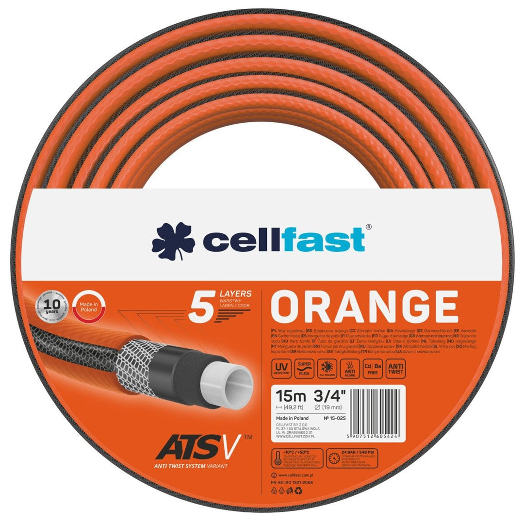 Cellfast Orange ATSV 3/4" 15m 5 layer garden hose