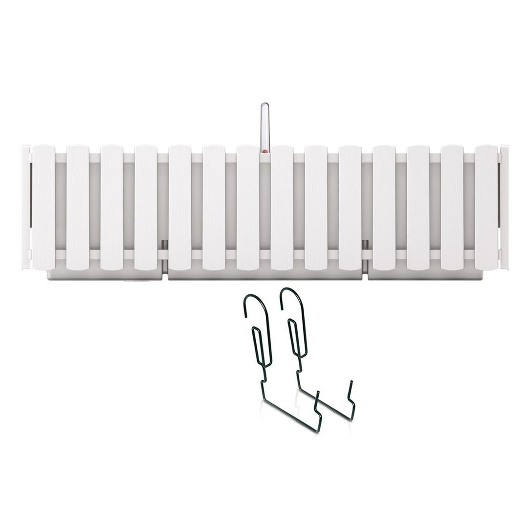 Balcony box with hooks Boardee Fencycase DDEF600W white
