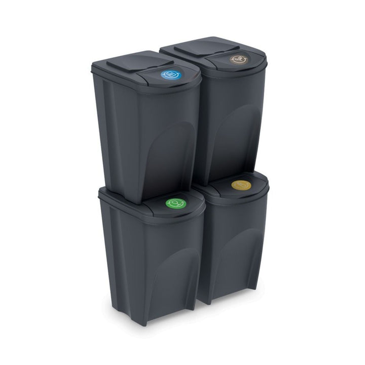 Set of segregation baskets Prosperplast Sortibox 4x35L anthracite