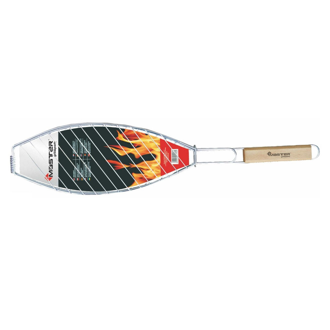 Grid with wooden handle for roasting fish 68cm Master Grill MG148