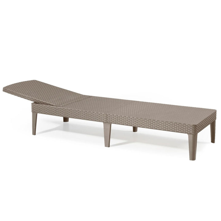 CURVER 235163 Sun lounger with 4-way adjustable backrest Garden lounger UV- & weather-resistant rattan cappuccino
