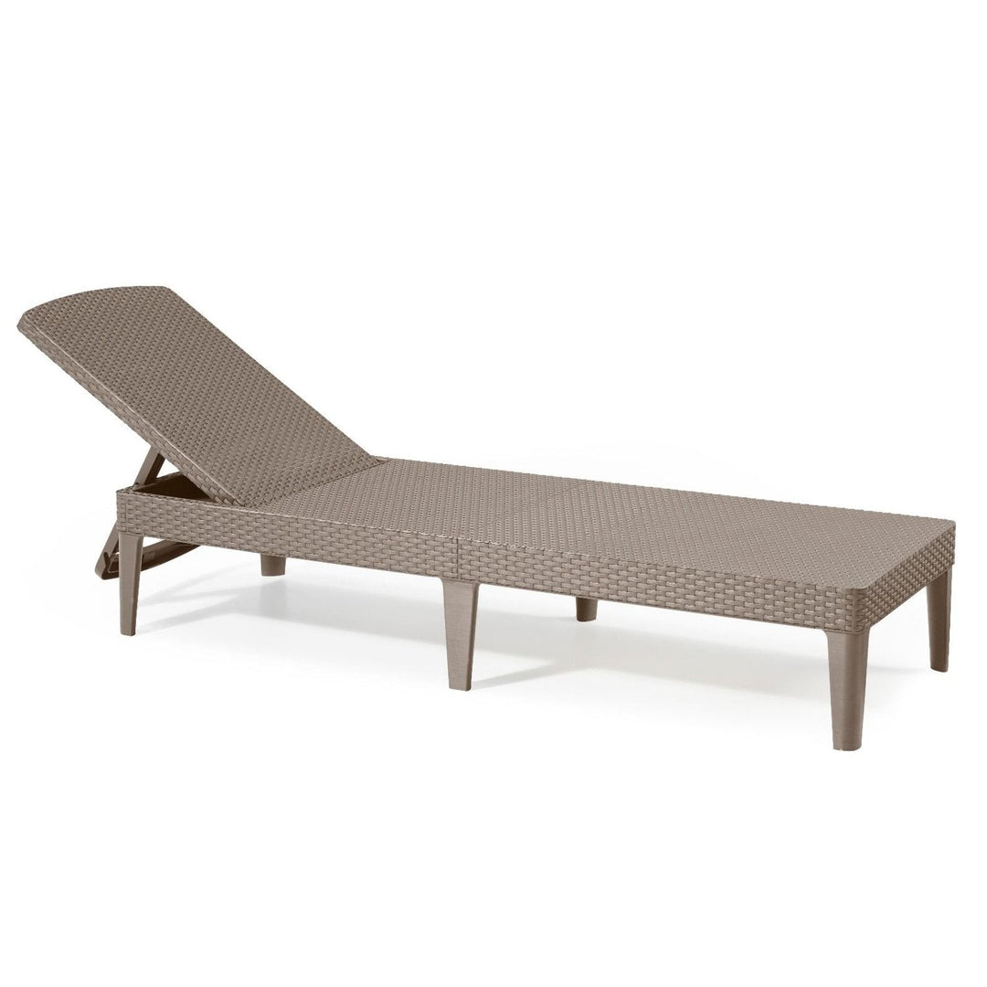 CURVER 235163 Sun lounger with 4-way adjustable backrest Garden lounger UV- & weather-resistant rattan cappuccino