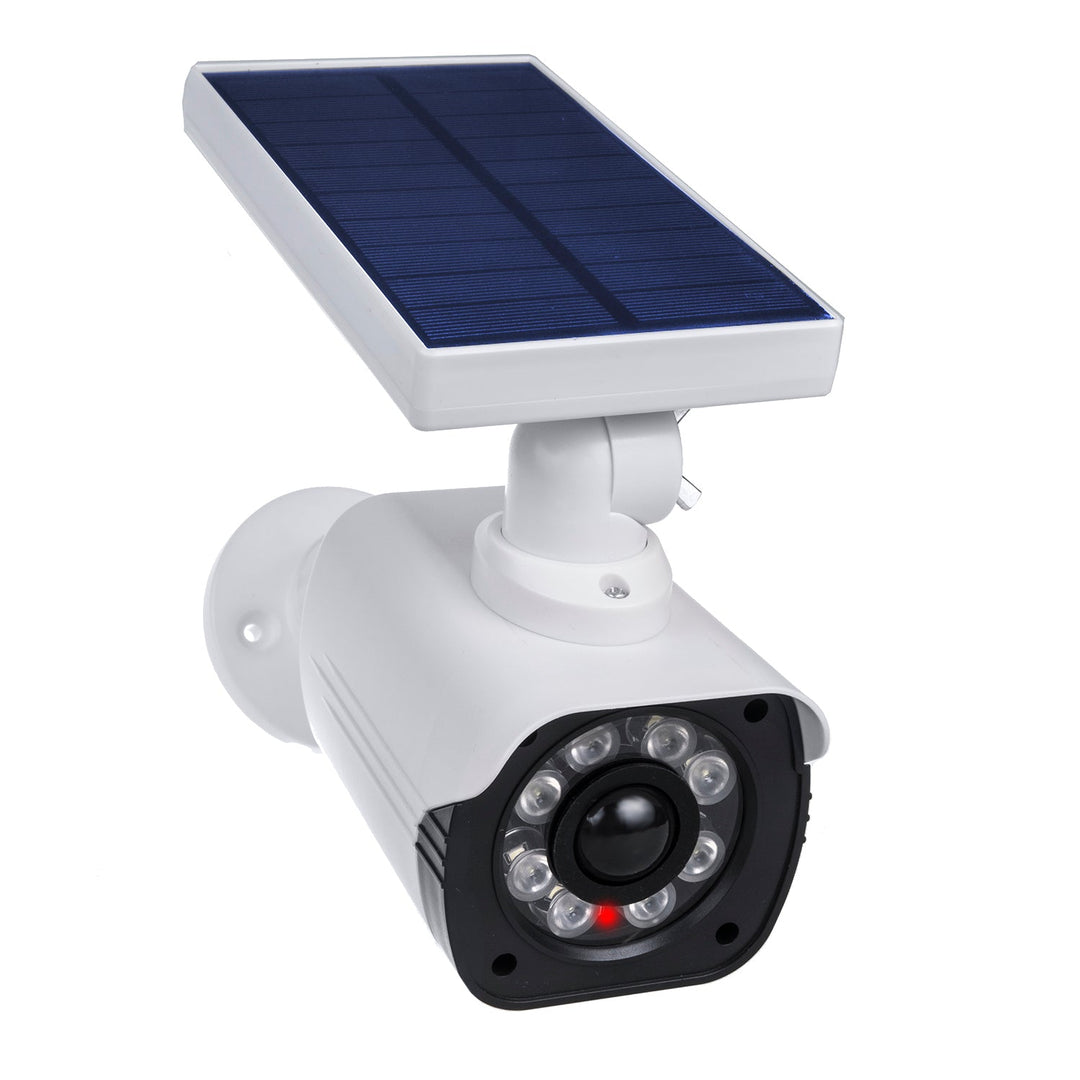 SOL1800S Solar Dummy CCTV Security Camera with LED Light Motion Sensor Red Diode