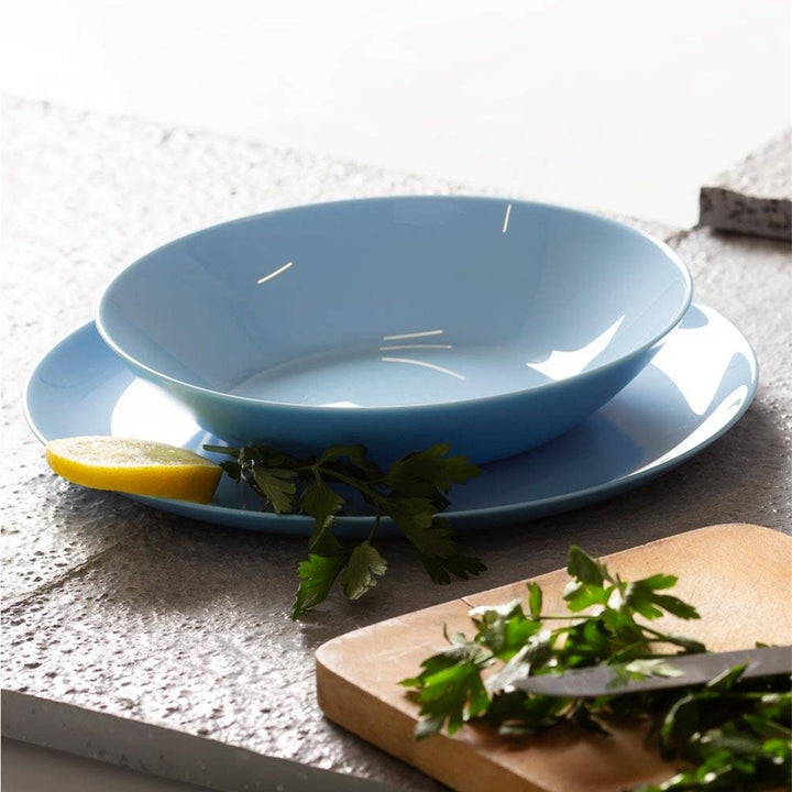 Luminarc Diwali Light Blue  Dining Set for 6 Dinner Tableware Tempered Glass