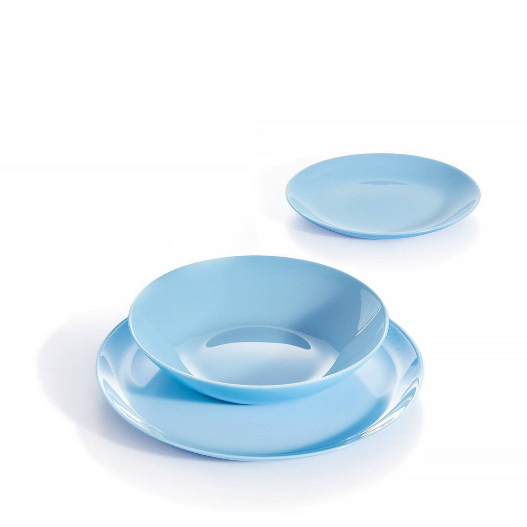 Luminarc Diwali Light Blue  Dining Set for 6 Dinner Tableware Tempered Glass