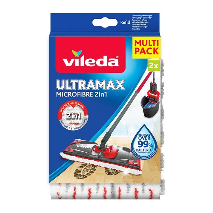 Vileda 167720 Multipack 2x Vileda Ultramax Ultramat Turbo Refill Replacement Pads - 2 Pieces - Original