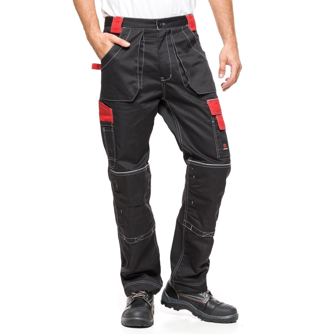 Helios Pants Black/Red, Size 56 (103-108) – Robust and Stylish Workwear for Maximum Comfort and Durability