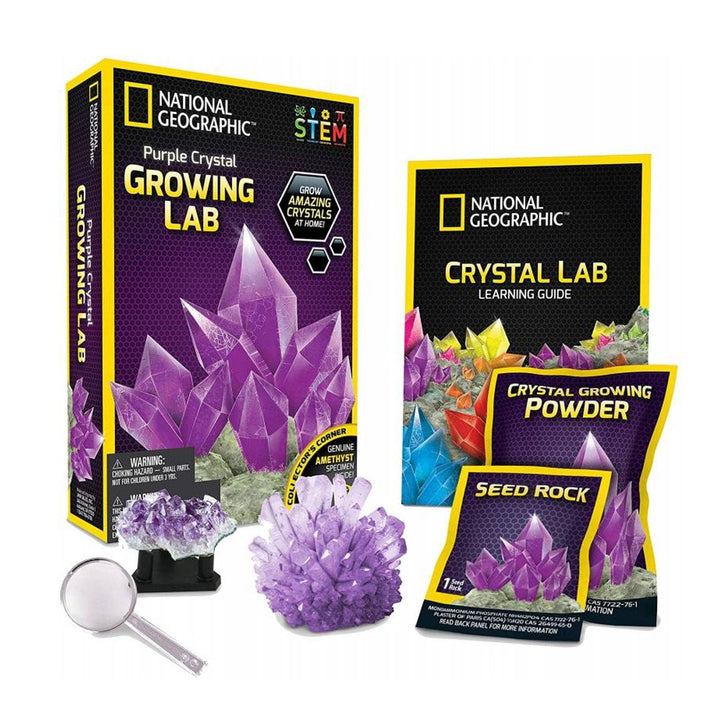 National Geographic - Purple Crystal Growing Lab Kit - Amethyst - Grow Amazing Crystals at Home