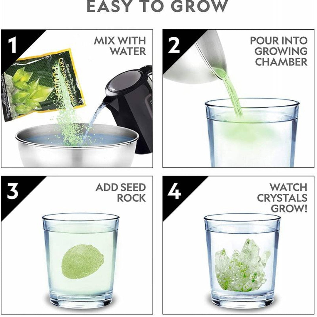 National Geographic - Glow in the Dark Crystal Growing Lab Kit - Grow Amazing Crystals at Home