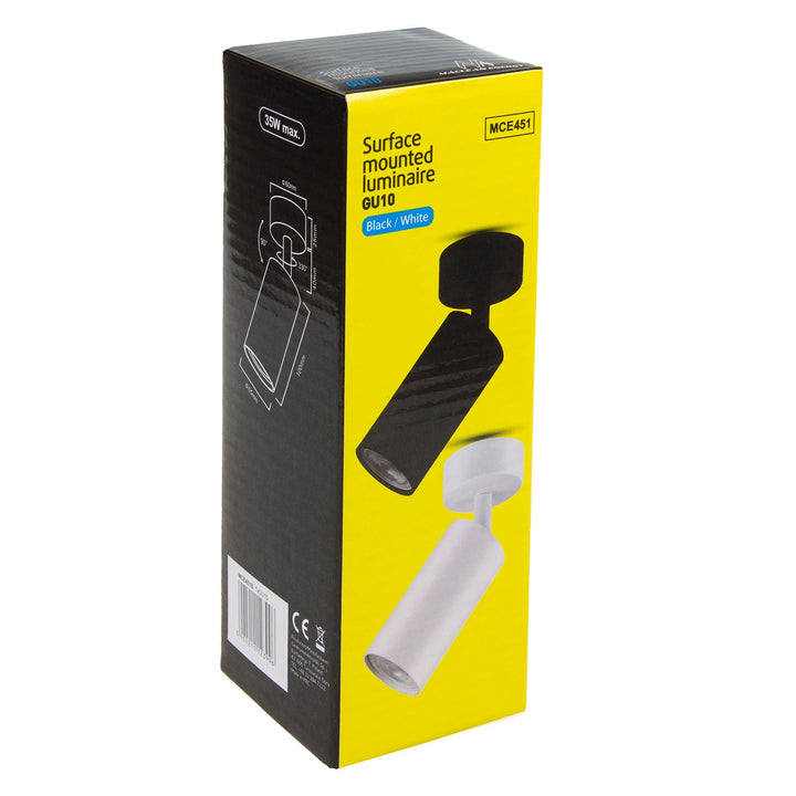Maclean MCE451 B Ceiling and Wall Lamp Spot Moving Aluminium, 1xGU10, 55x100mm, matte black