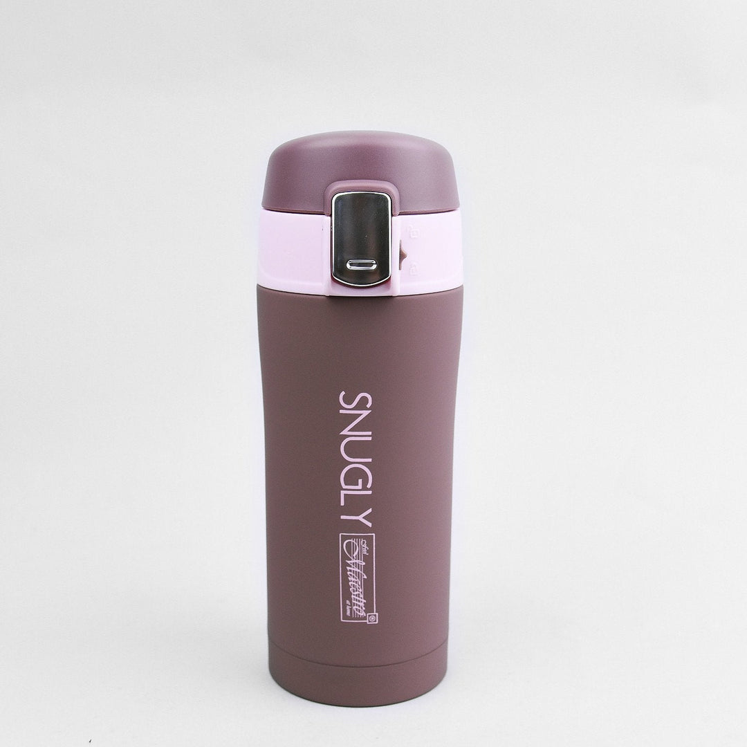 Snugly thermo mug coffee mug thermos flask insulated stainless steel for hot or cold drinks (300ml, brown)