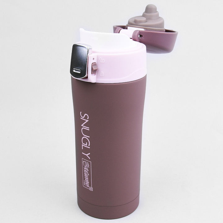 Snugly thermo mug coffee mug thermos flask insulated stainless steel for hot or cold drinks (300ml, brown)