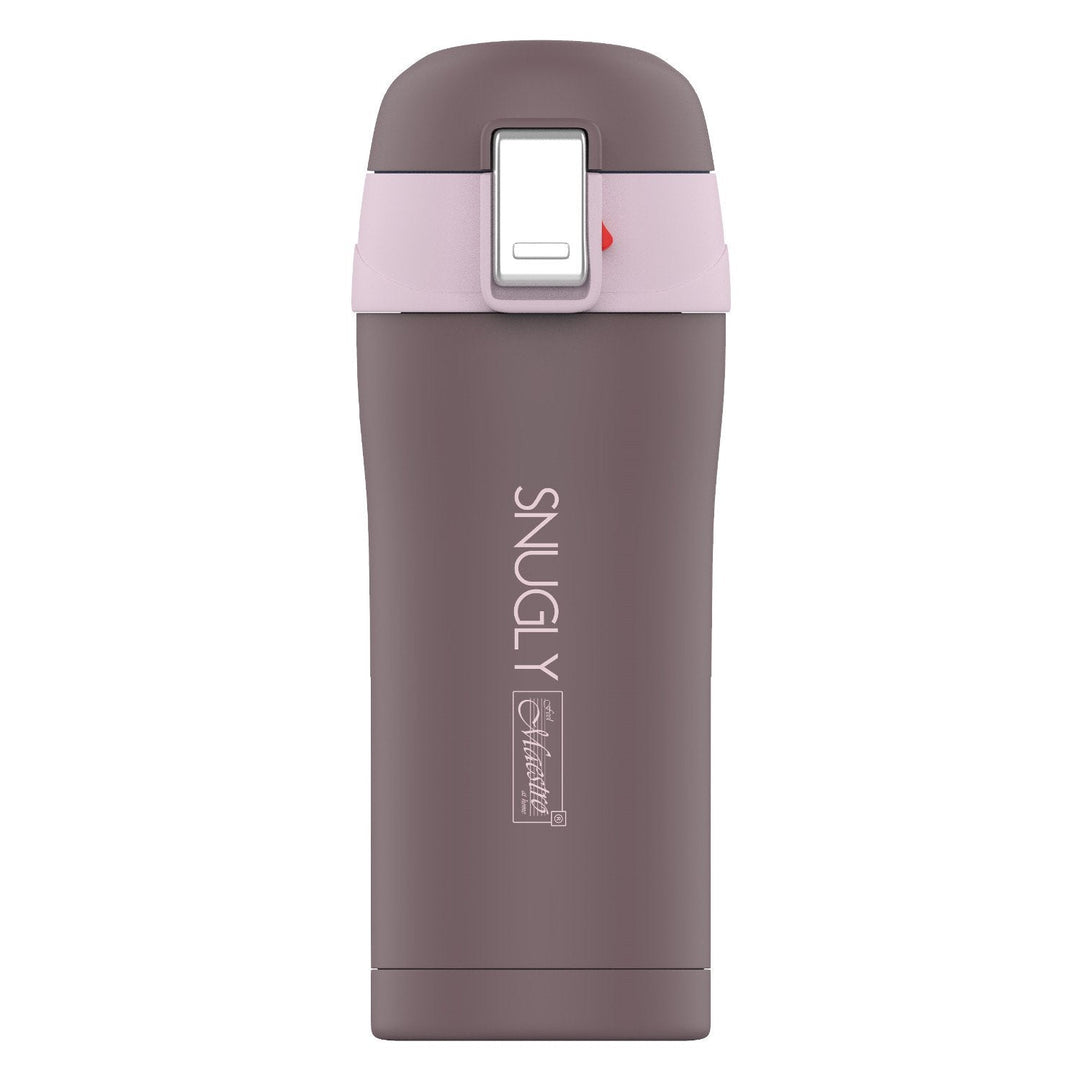 Snugly thermo mug coffee mug thermos flask insulated stainless steel for hot or cold drinks (300ml, brown)
