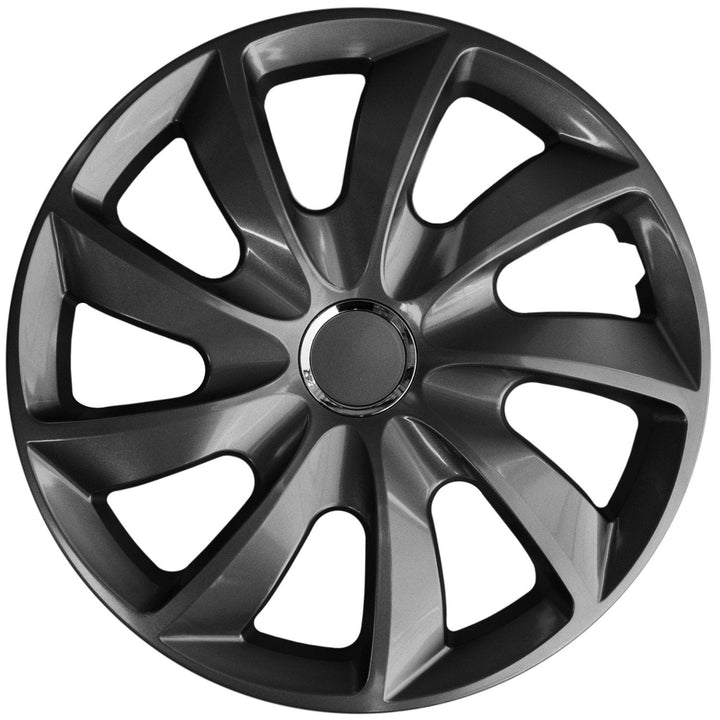 Set of hubcaps 16" Stig graphite lacquer press-on 4 pieces