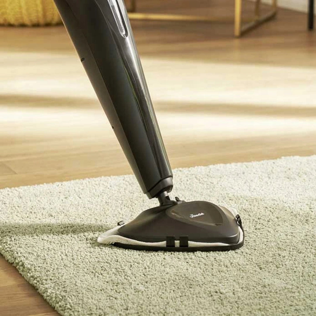 Vileda 168917 Steam Plus 3.0 Electric Steam Mop with 2x Microfibre Replacement Pads, Carpet Cleaning (EU plug)