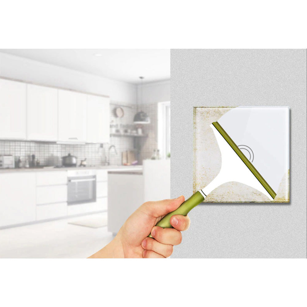 Smart WiFi Touch Light Switch Compatible with Tuya APP Wall Switch Glass Switch with Color Changing LED Backlight Recessed Switch 85x85mm (1-Fold Round, White)