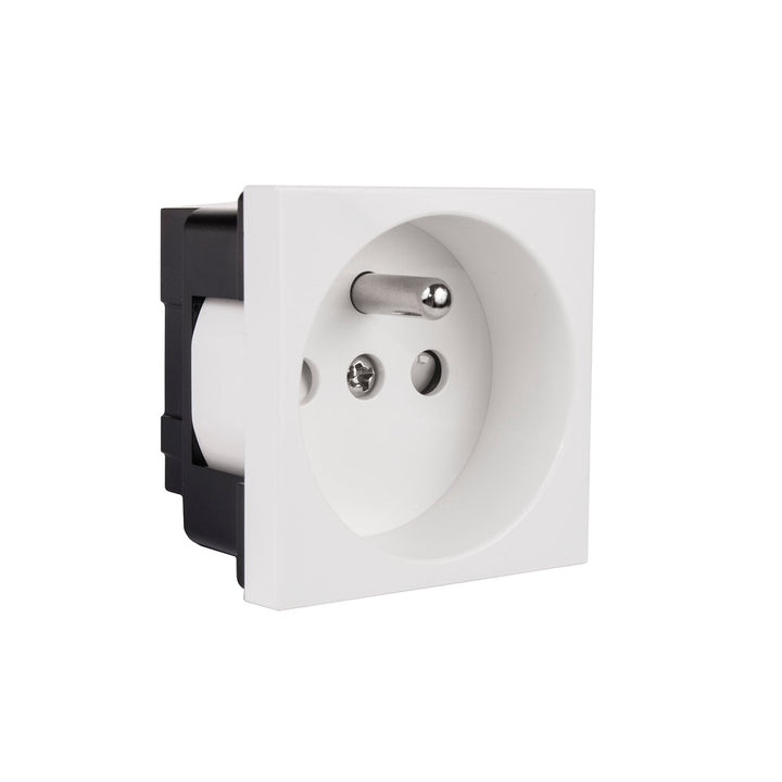 Maclean E-type (French) socket, suitable for glass frames, white MCE718W