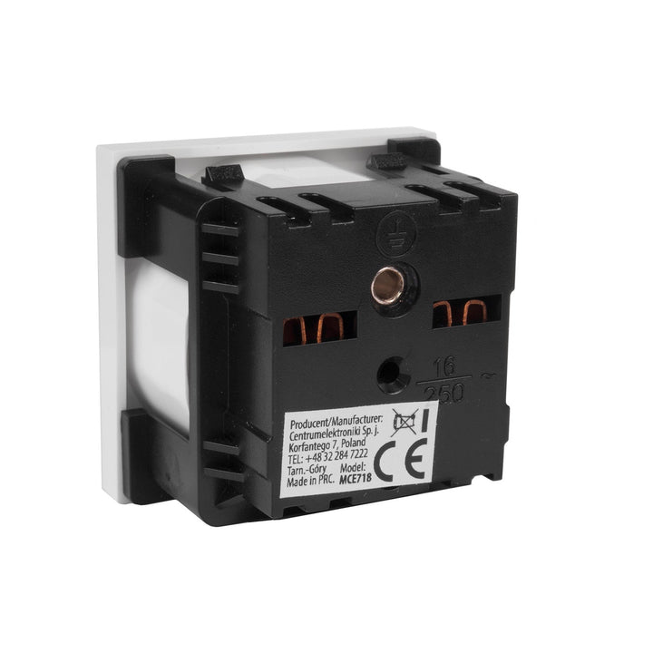 Maclean E-type (French) socket, suitable for glass frames, white MCE718W
