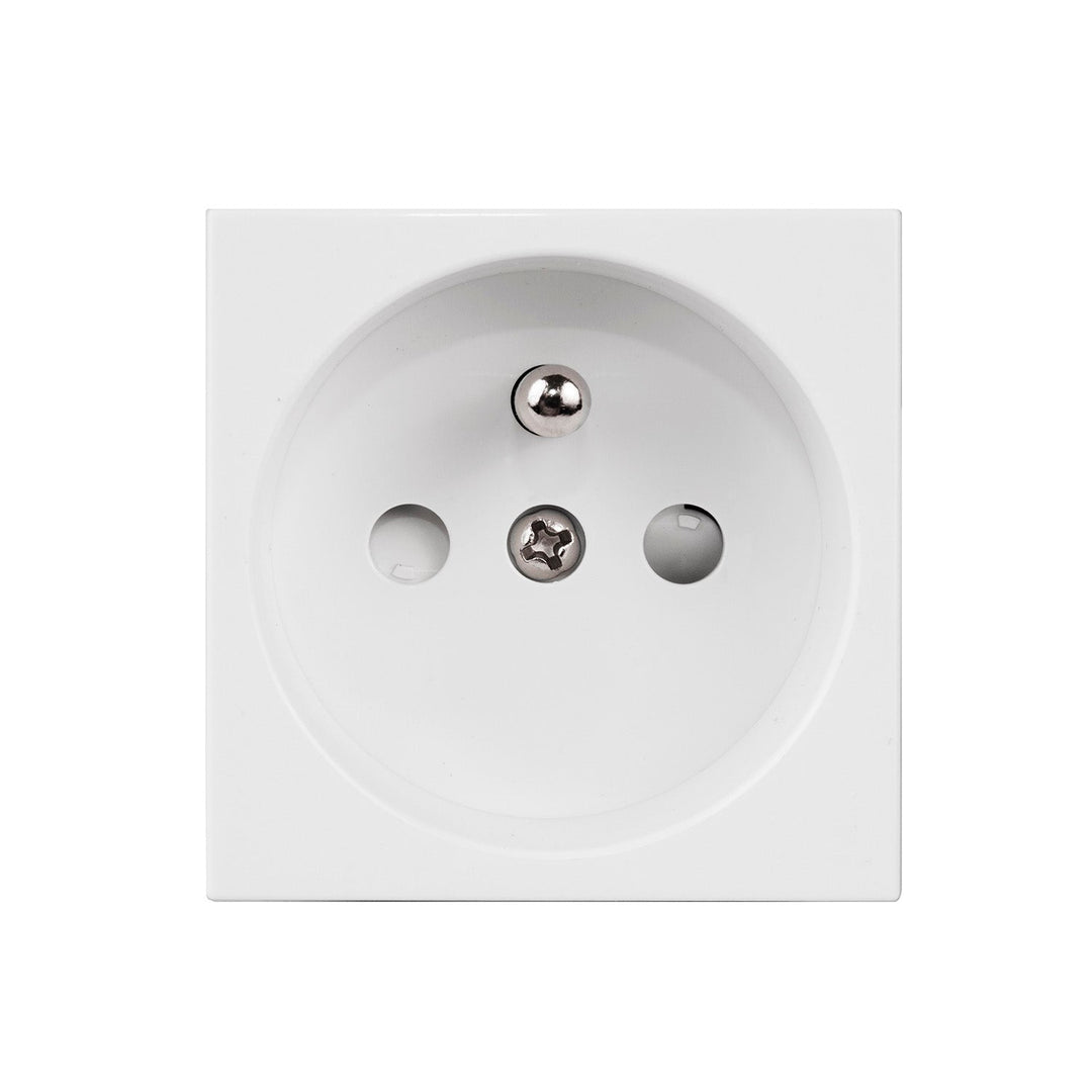 Maclean E-type (French) socket, suitable for glass frames, white MCE718W