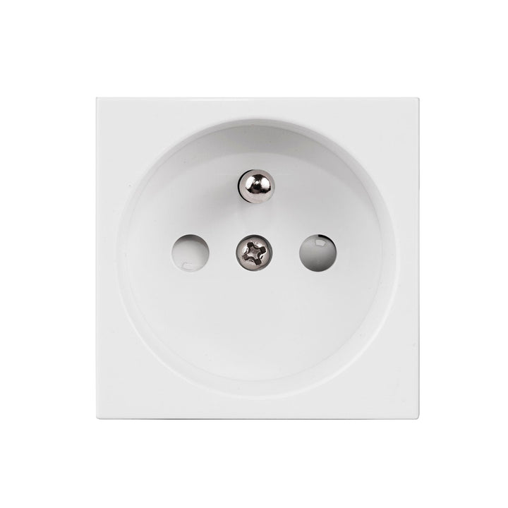 Maclean E-type (French) socket, suitable for glass frames, white MCE718W
