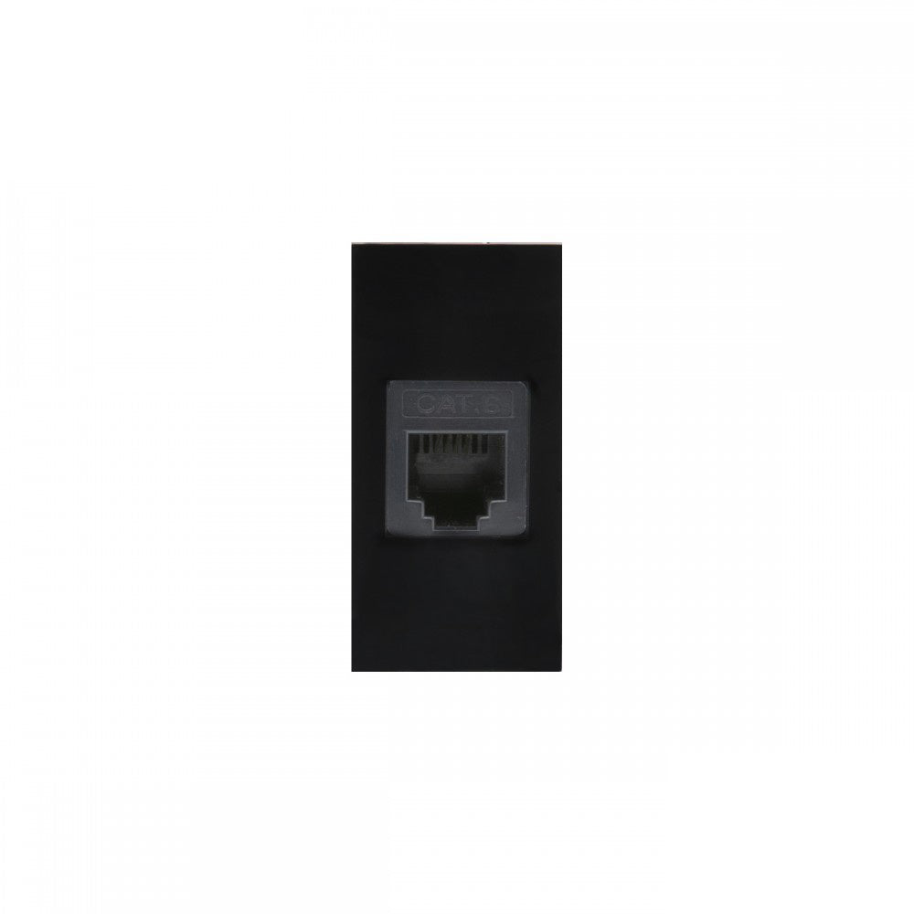 Maclean MCE725B LAN Socket CAT.6 Universal Network Socket Modular Wall Socket Flush Mount (LAN Socket, Black)