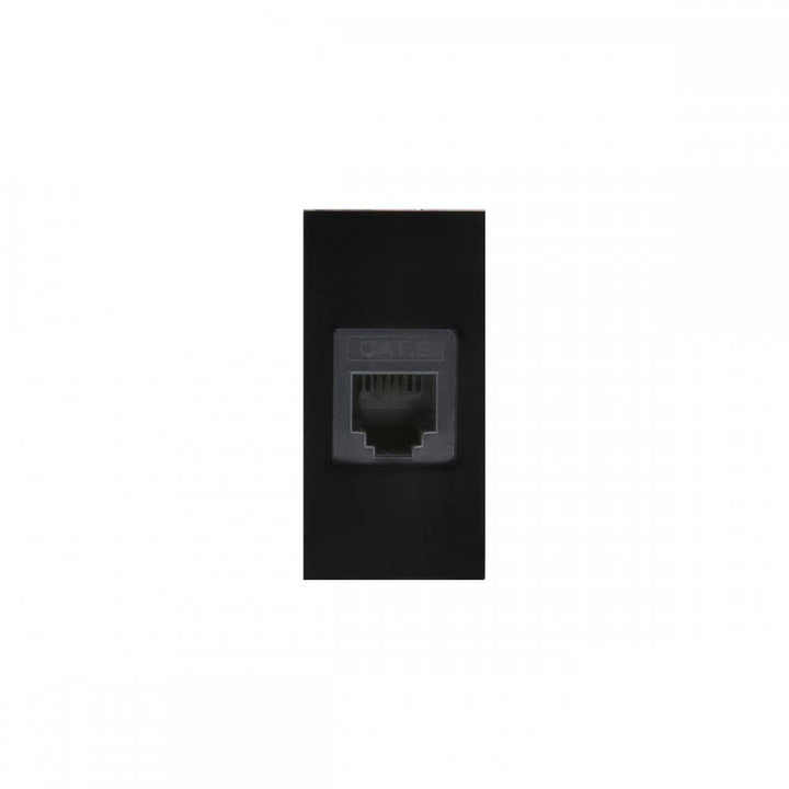 Maclean MCE725B LAN Socket CAT.6 Universal Network Socket Modular Wall Socket Flush Mount (LAN Socket, Black)