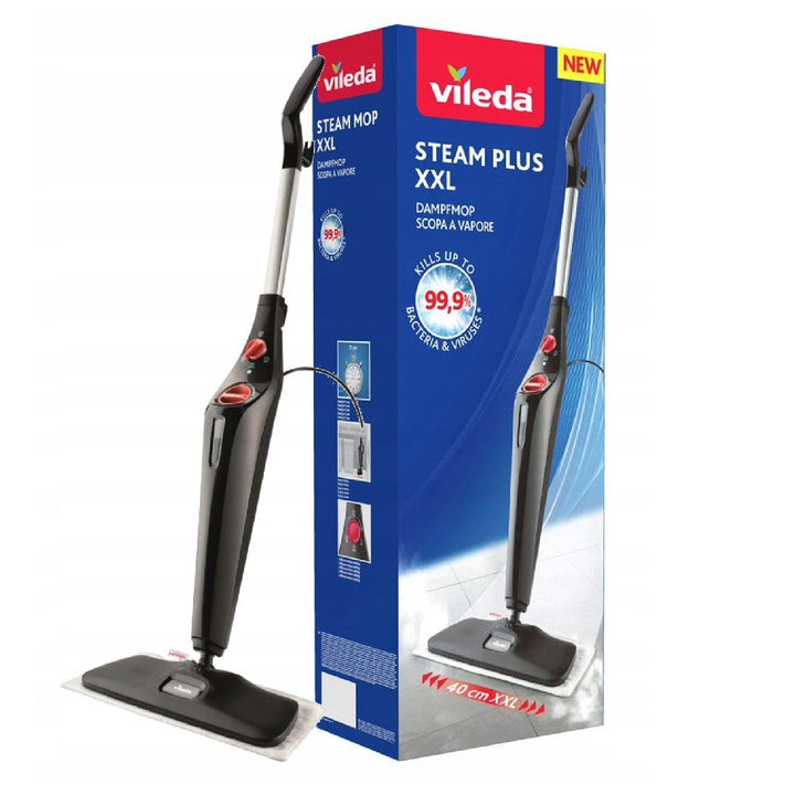 VILEDA 168935 Vileda Steam Mop Steam XXL Set 3.0 Folding Carpet Cleaning Pad Rotating Washable (EU PLUG)