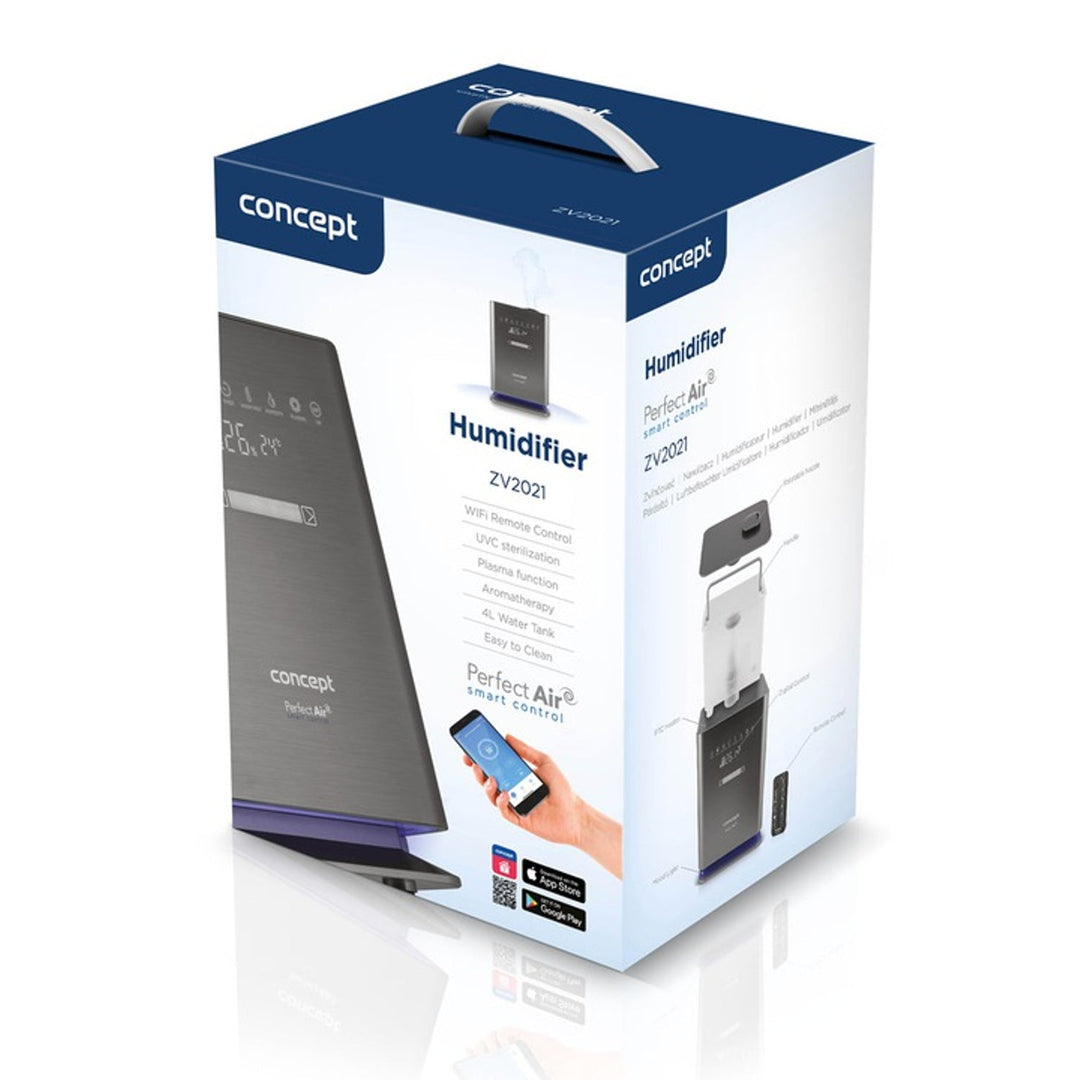CONCEPT ZV2021 Humidifier Perfect Air Wifi Remote Aromatherapy Timer UV UVC LED Display