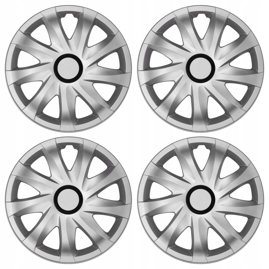 Hubcaps 15'' NRM KANDO SILVER 4 pieces silver color