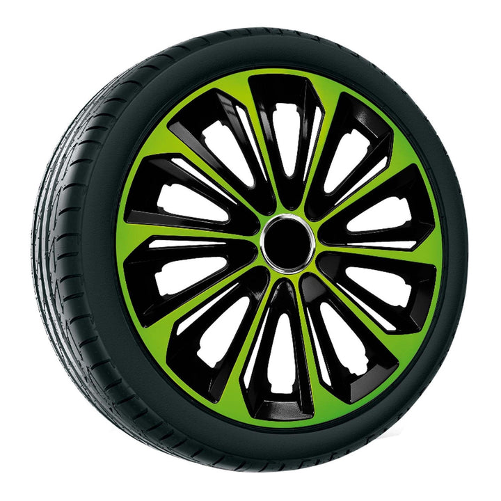 Hubcaps 16'' NRM EXTRA STRONG GREEN BLACK green-black 4 pieces
