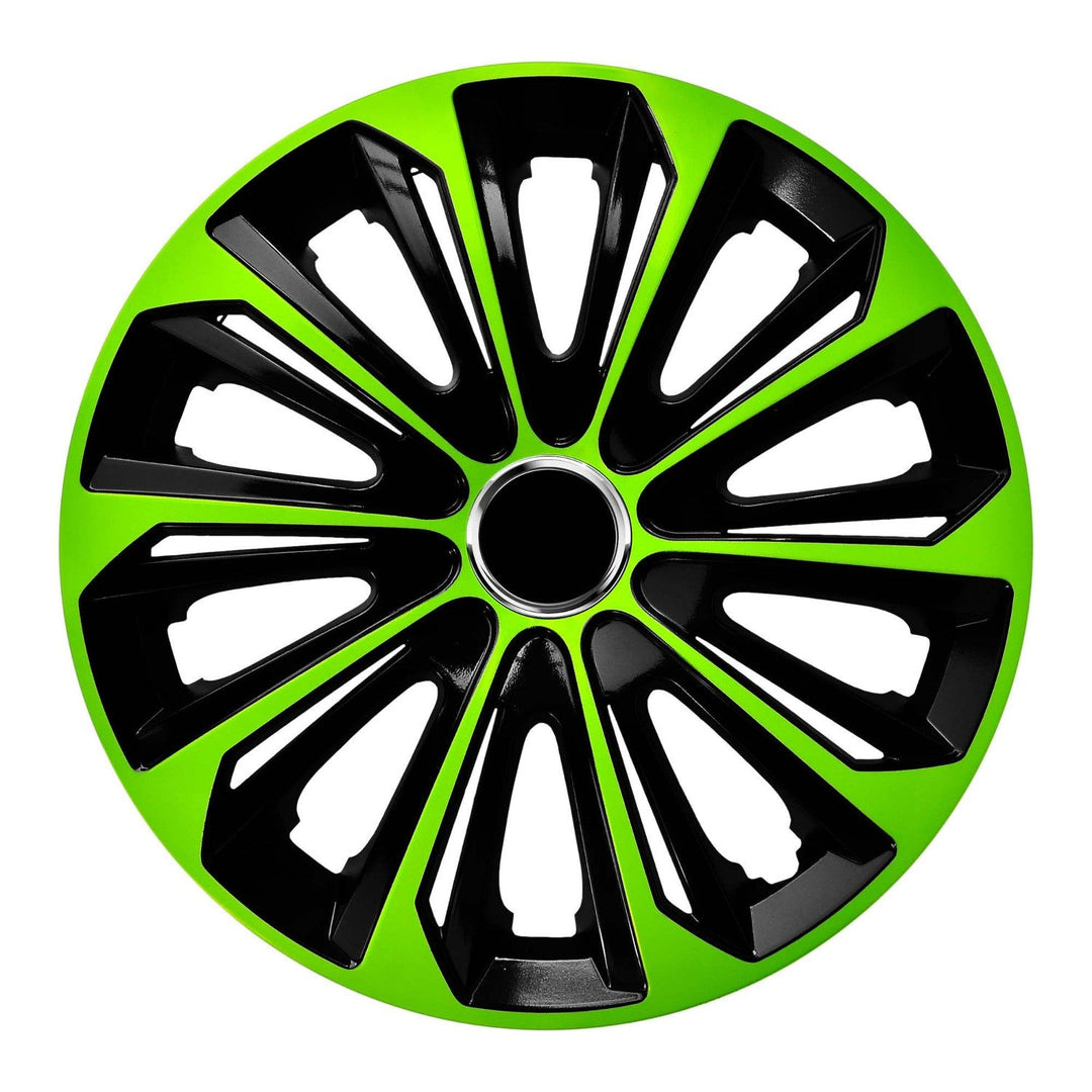 Hubcaps 16'' NRM EXTRA STRONG GREEN BLACK green-black 4 pieces