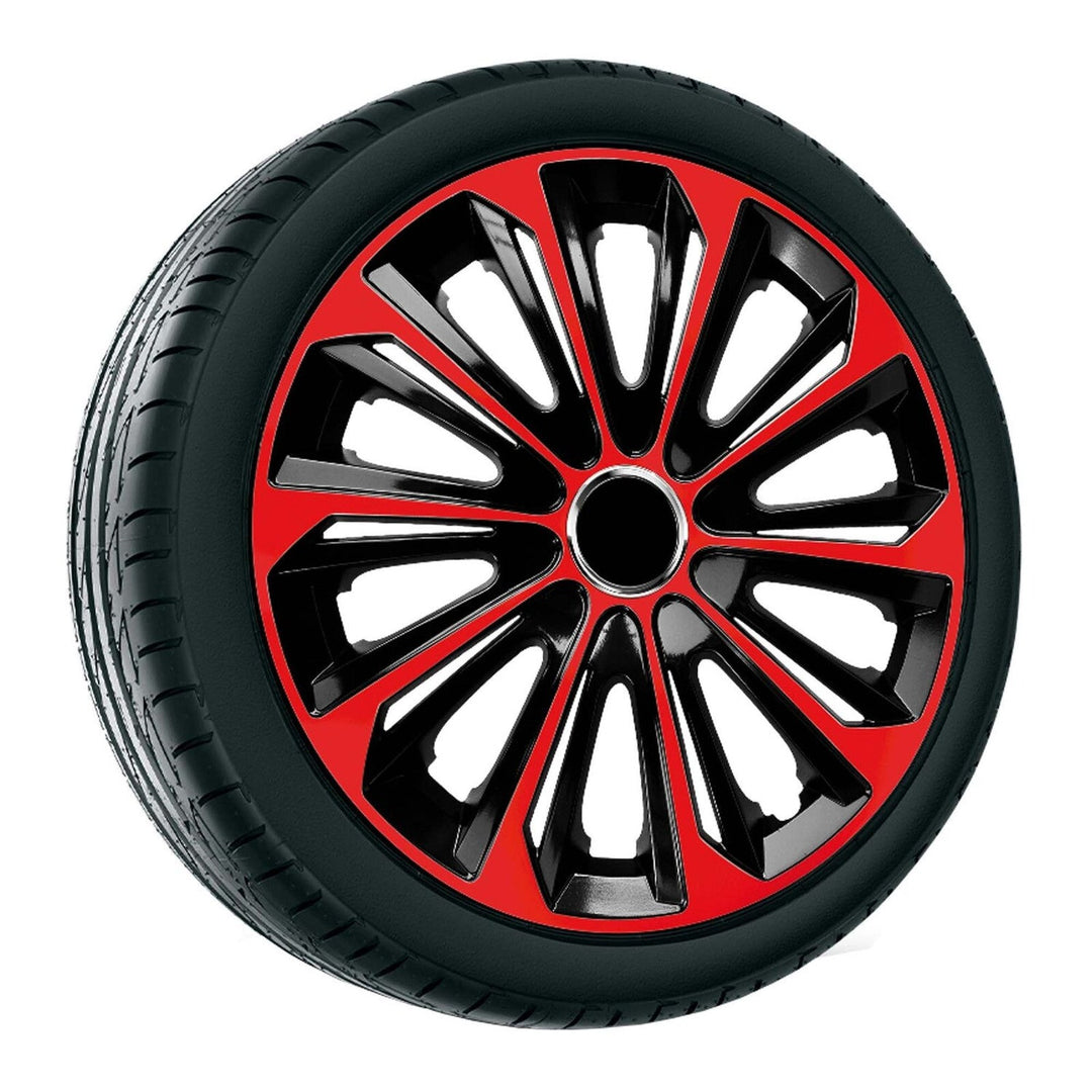Hubcaps 16'' NRM EXTRA STRONG RED BLACK red-black 4 pieces