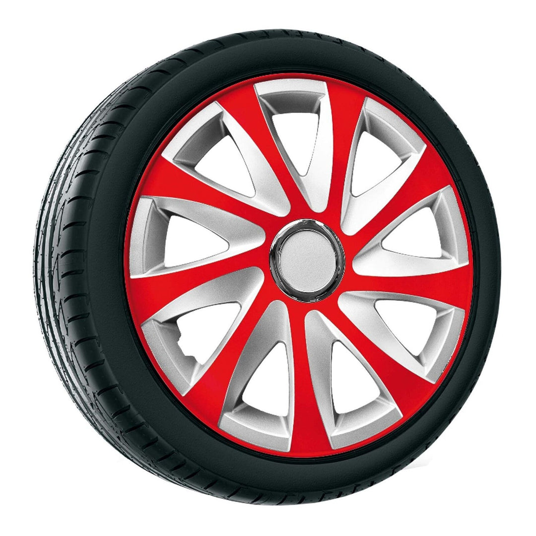 Hubcaps 14'' NRM EXTRA DRIFT RED SILVER red-silver 4 pieces