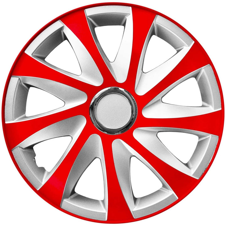 Hubcaps 14'' NRM EXTRA DRIFT RED SILVER red-silver 4 pieces