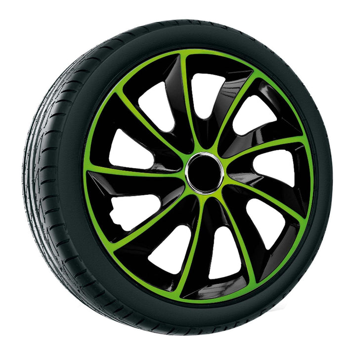 Hubcaps 15'' NRM EXTRA STIG GREEN BLACK green-black 4 pieces