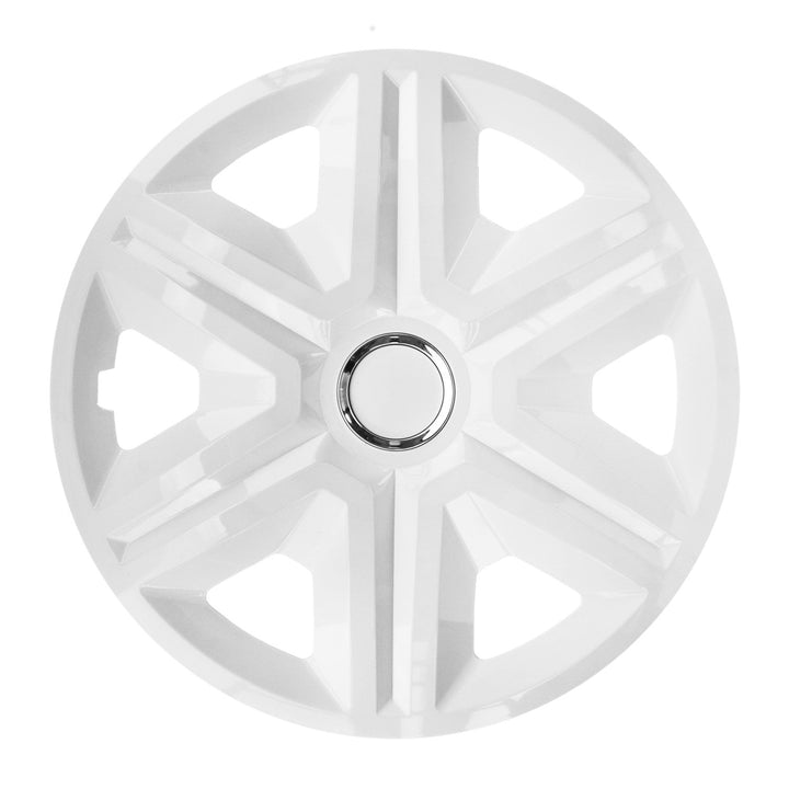 NRM FAST WHITE 15" Set of 4 Hub Caps Wheel Covers 15" White Gloss