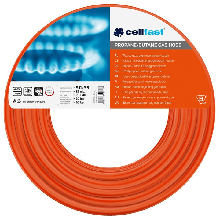 Propane-butane gas pressure hose 9mm x 2.5mm Cellfast 25m