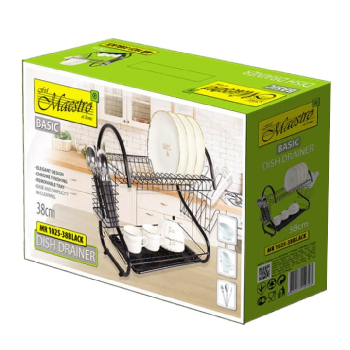Dish drying rack Maestro MR-1025-53-BLACK two-level 53cm wide